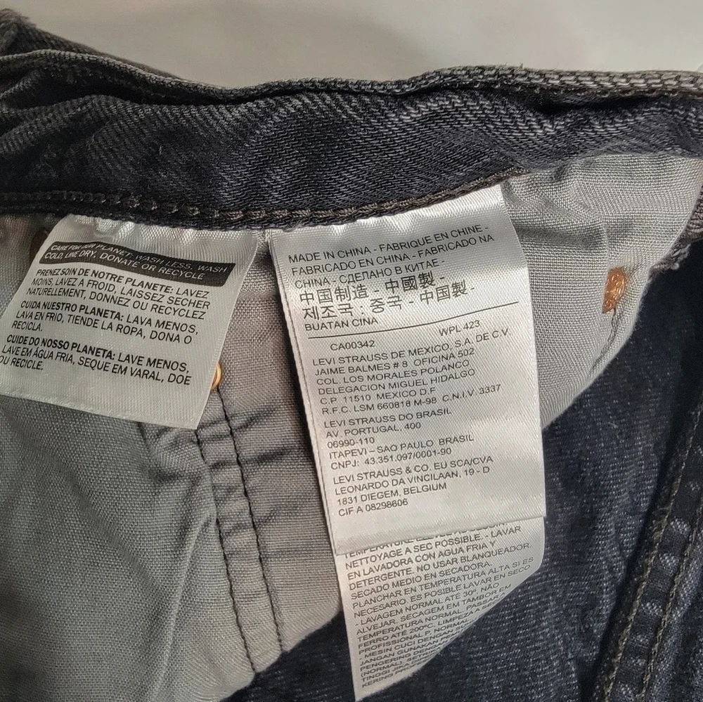 Levi's 501 Denim Shorts Sz 31 Exposed Button Fly Cut-off 100% Cotton Charcoal
